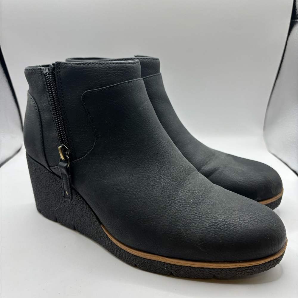 Dr Scholls Black Wedge Ankle Boots
